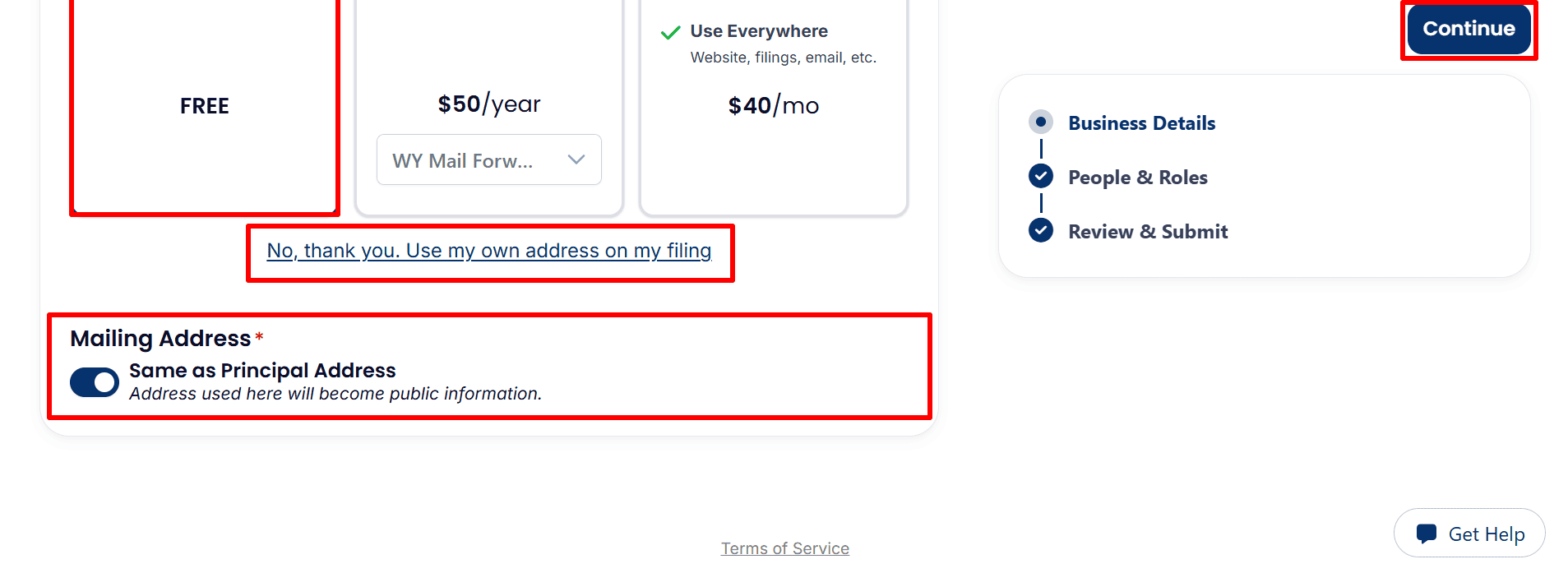 * The alt text describes a page with information about a business in Wyoming, showing SimpleLLCGuide LLC, an Edit button, and a message indicating that the name is preliminarily available.